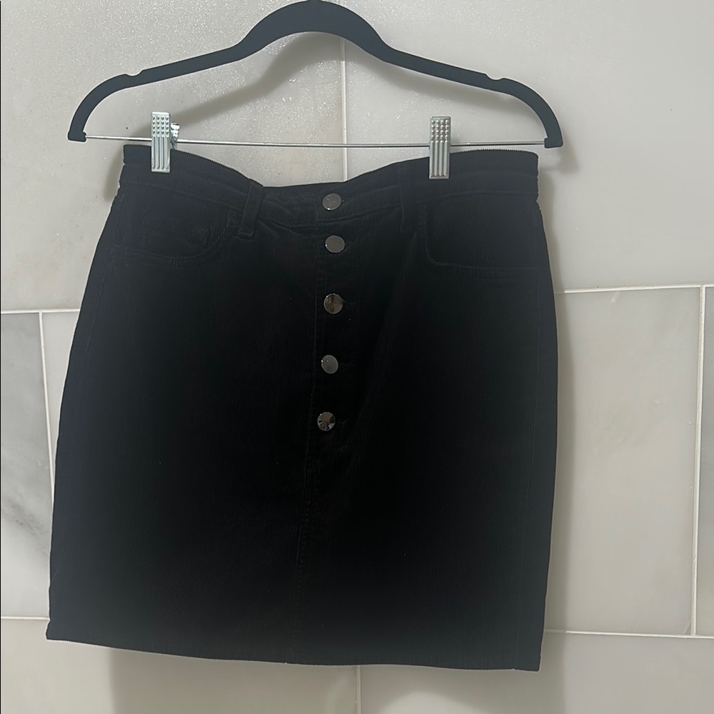 J Bland Black Button-Up corduroy mini skirt